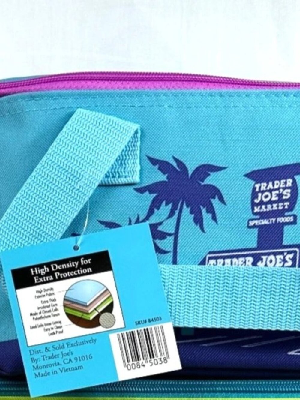 NWT Trader Joe's Insulated Mini Tote Cooler Limited Ed 2026 Blue, Pastel Purple - Picture 4 of 6